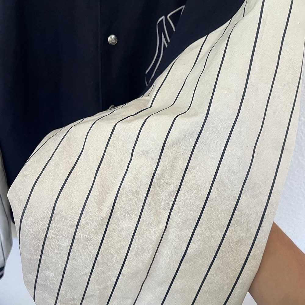 VINTAGE New York Yankees Mens Size 3XL JH Design Varsity Jacket MLB Wool Leather - Picture 11 of 16